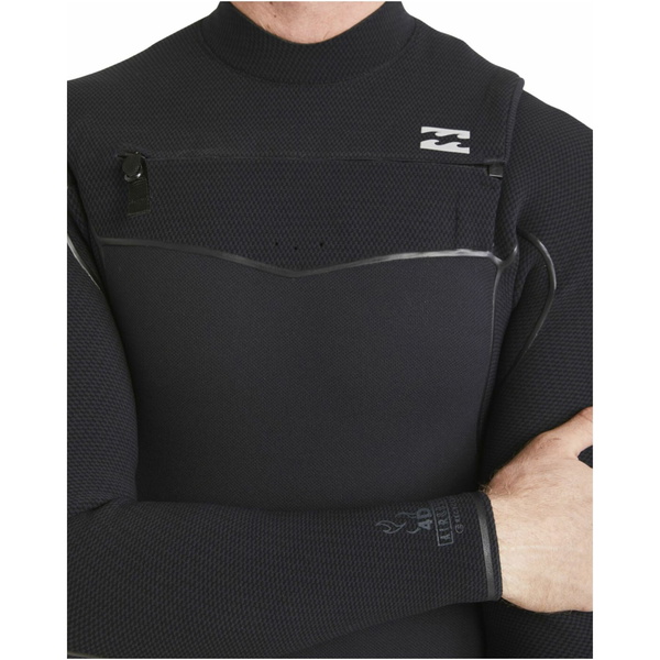 2024 Billabong Heren Furnace 4/3mm Borst Ritssluiting Wetsuit ABYW100187 - Black